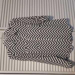 Blouse button front. Black and white stripe